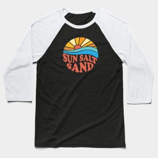 Retro Sunset Sun Salt Sand Baseball T-Shirt